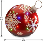 National Tree Company lit Artificial Christmas Décor | Pre-Strung with LED Lights | Red Ball Ornament-18 Inch, 18 in