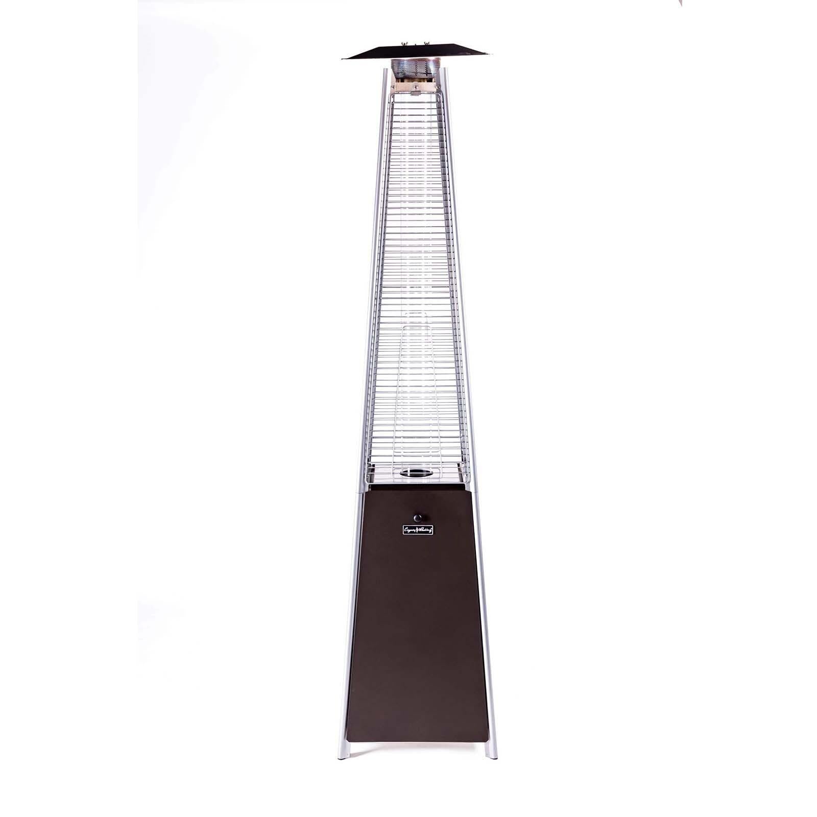 LINGJIA Modern Bronze Quartz Glass Tube Patio Heater-Mocha, 21''Lx 21''Wx 88''H