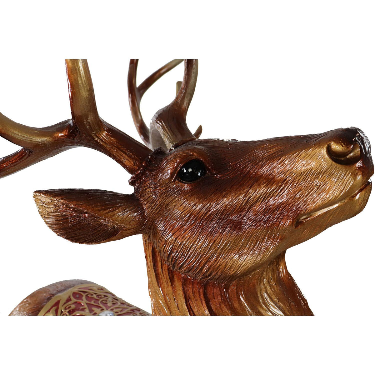 Fraser Hill Farm Indoor/Outdoor Oversized Christmas Decor with Long-Lasting LED Lights, 5-Ft. Tall Standing Reindeer with Metallic Finish