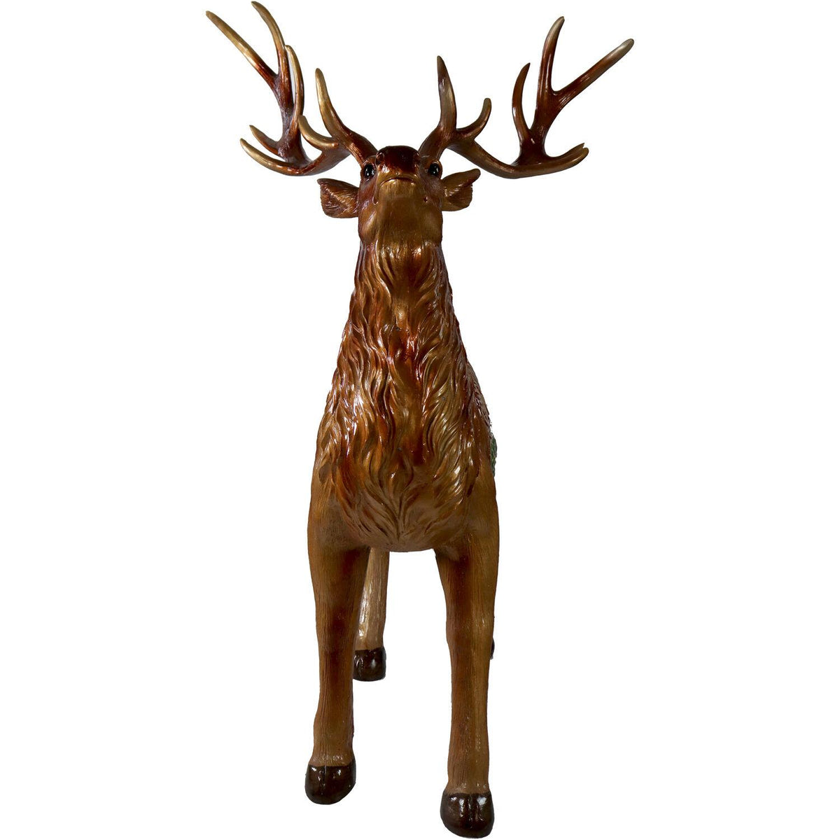 Fraser Hill Farm Indoor/Outdoor Oversized Christmas Decor with Long-Lasting LED Lights, 5-Ft. Tall Standing Reindeer with Metallic Finish