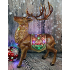 Fraser Hill Farm Indoor/Outdoor Oversized Christmas Decor with Long-Lasting LED Lights, 5-Ft. Tall Standing Reindeer with Metallic Finish