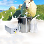 electric vacuum pulsation pump milker, 7l automatic portable livestock milking equipment, portable pulsation vacuum pump goat milker livstock milking machine, goat milking machine for farm household m