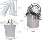 electric vacuum pulsation pump milker, 7l automatic portable livestock milking equipment, portable pulsation vacuum pump goat milker livstock milking machine, goat milking machine for farm household m