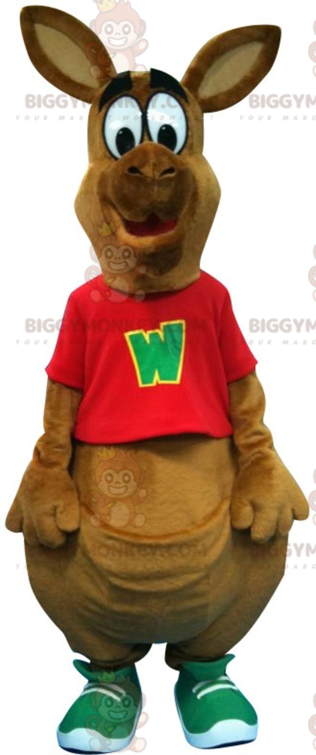 Giant Brown Kangaroo BIGGYMONKEYMascot Costume. Australia BIGGYMONKEYMascot Costume