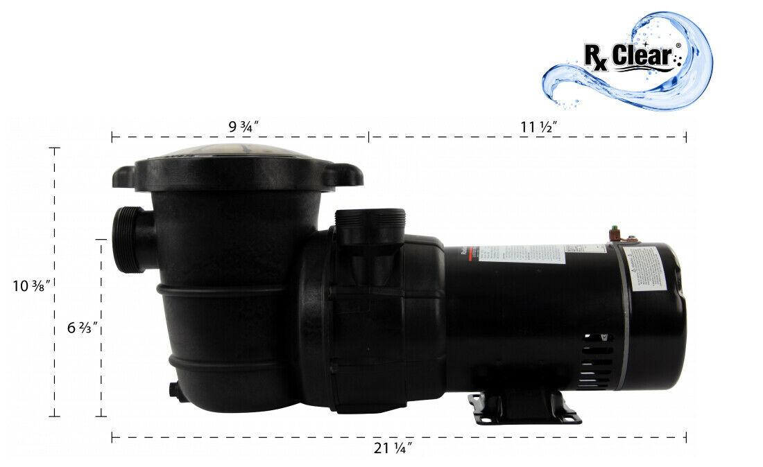 rx clear above ground 1 hp single speed pump for swimming pool w/ cord