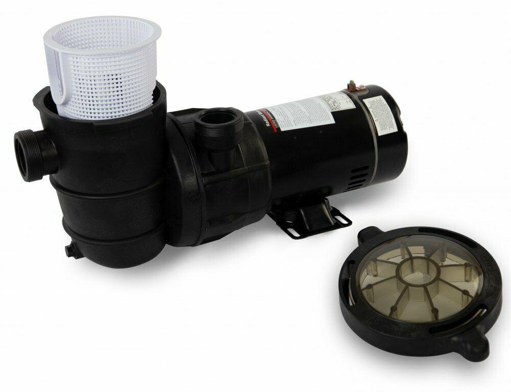 rx clear above ground 1 hp single speed pump for swimming pool w/ cord