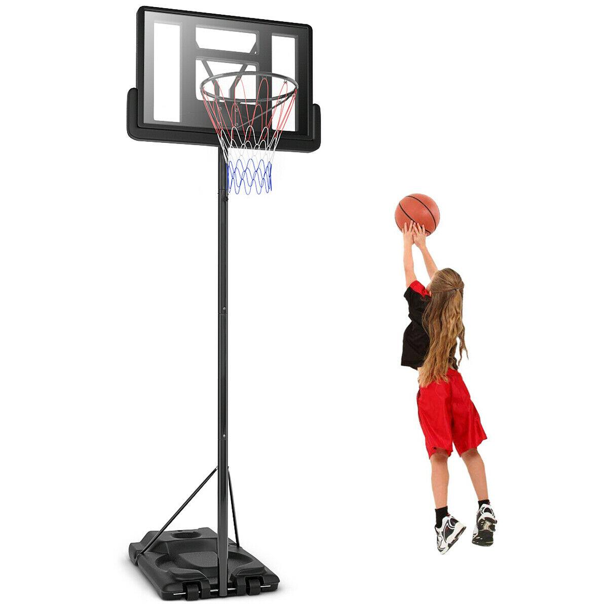 Gymax Height Adjustable Portable Basketball Hoop System Shatterproof Backboard Wheels