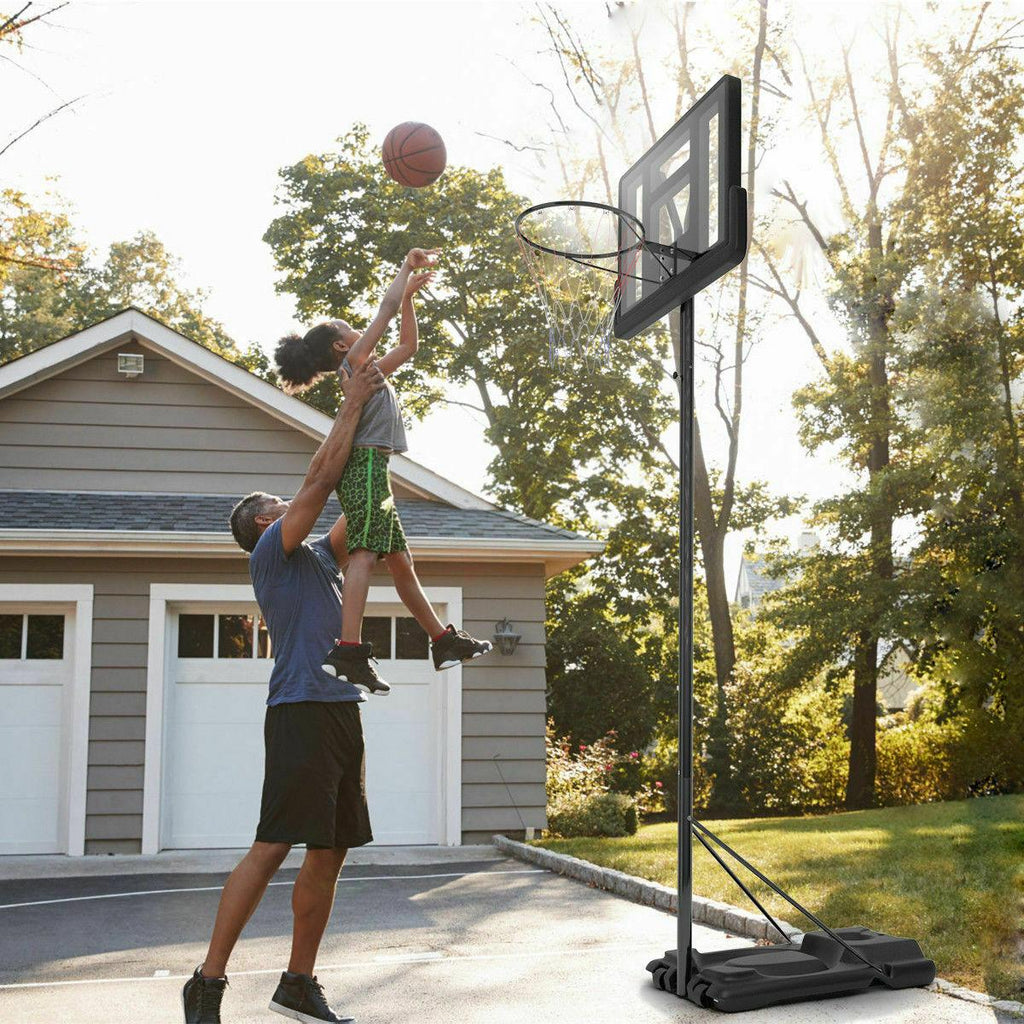 Gymax Height Adjustable Portable Basketball Hoop System Shatterproof Backboard Wheels