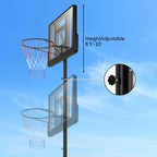 Gymax Height Adjustable Portable Basketball Hoop System Shatterproof Backboard Wheels