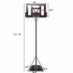 Gymax Height Adjustable Portable Basketball Hoop System Shatterproof Backboard Wheels