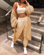 lantern sleeve open front casual cardigan