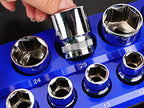 Magnetic Socket Organizer Set, 6PCS Socket Holder, 1/4", 3/8", 1/2" Sockets Holds 143 Pieces Magnetic Sockets Trays (Blue&red, 6 Pcs)
