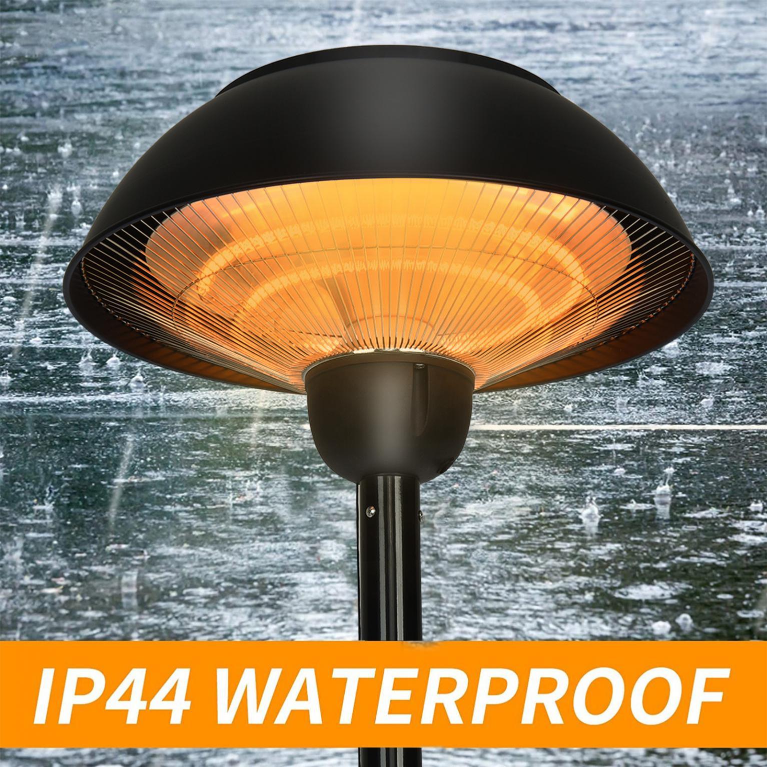 Patio Outdoor Freestanding Electric Patio Heater, Infrared Heater, Hammered Bronze Finished, Portable Heater suitable as a Balcony Heater, BBQ and Outdoor Party Heater