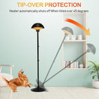 Patio Outdoor Freestanding Electric Patio Heater, Infrared Heater, Hammered Bronze Finished, Portable Heater suitable as a Balcony Heater, BBQ and Outdoor Party Heater