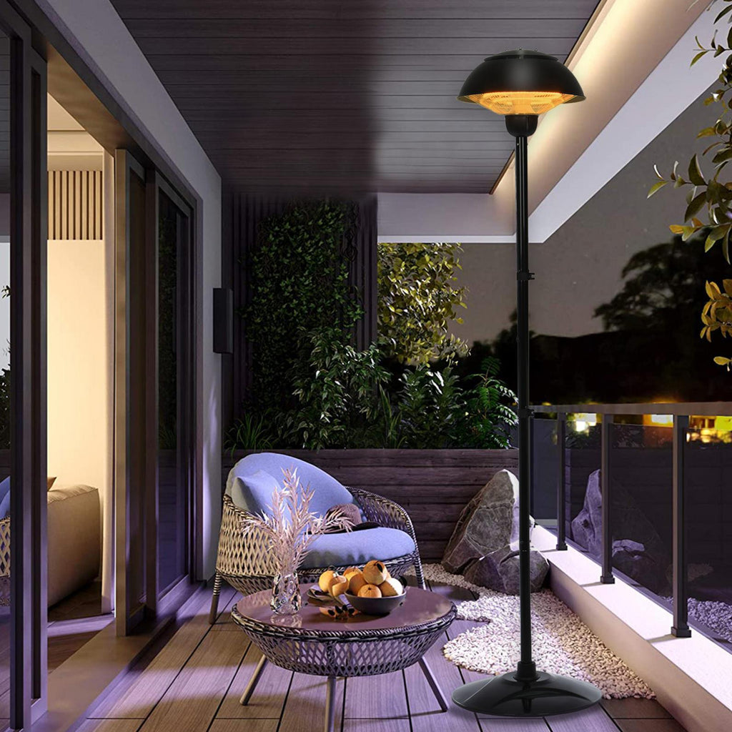 Patio Outdoor Freestanding Electric Patio Heater, Infrared Heater, Hammered Bronze Finished, Portable Heater suitable as a Balcony Heater, BBQ and Outdoor Party Heater