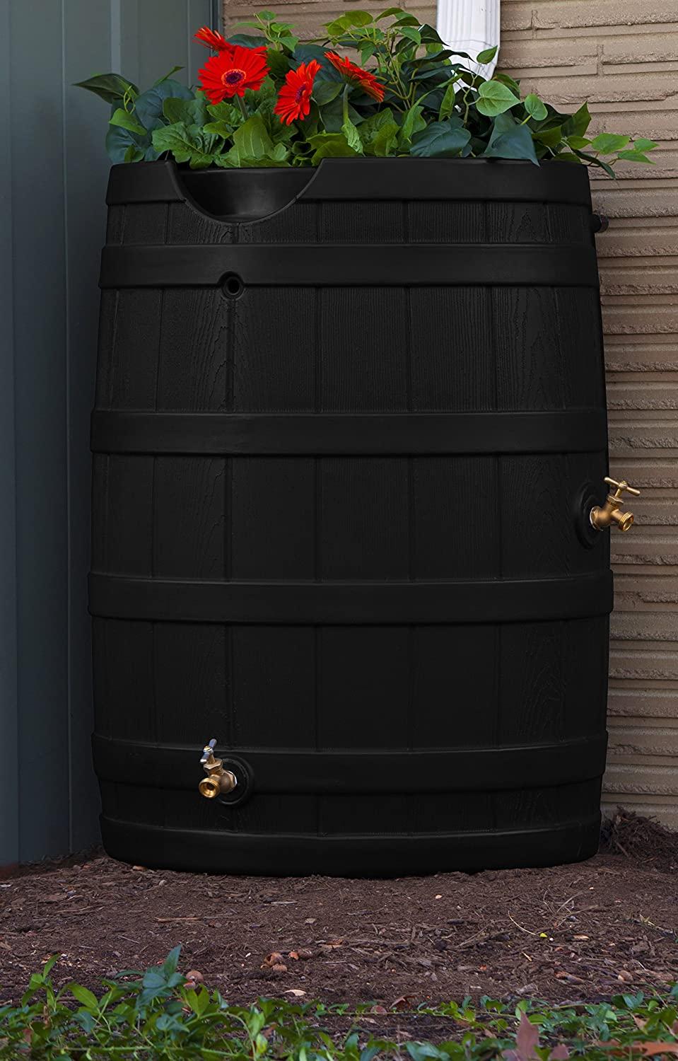 Good Ideas RW65-BLK 65 gal Rain Wizard Barrel44; Black
