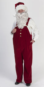 7-piece Burgundy Velvet Overall Santa Claus Christmas Suit - Adult Size XXLarge