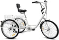 HXSYD Adult Tricycles, Adult Trikes 24 inch 3 Wheel Bikes for Adults with LarBasket for Recreation, Shopping, Picnics Exercise Men's Women's Cruiser Bike