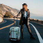 er Luggage Collection - 3 Piece Softside Expandable Lightweight Spinner Suitcase Set - Travel Set includes 20 Inch Carry on, 24 Inch &amp; 28-Inch Checked Suitcases (Print/Teal)