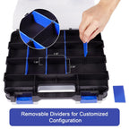 Hardware Organizer Box 34 Compartments Small Parts Organizer with Removable Dividers Durable Plastic Double Side Tools Box Screw Organizers For Nuts, Bolts, Screws, Nails 2Pack