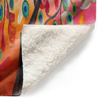 Color Tree Viii Soft Sherpa Blanket, Heated: No, Fuzzy fleece printed top