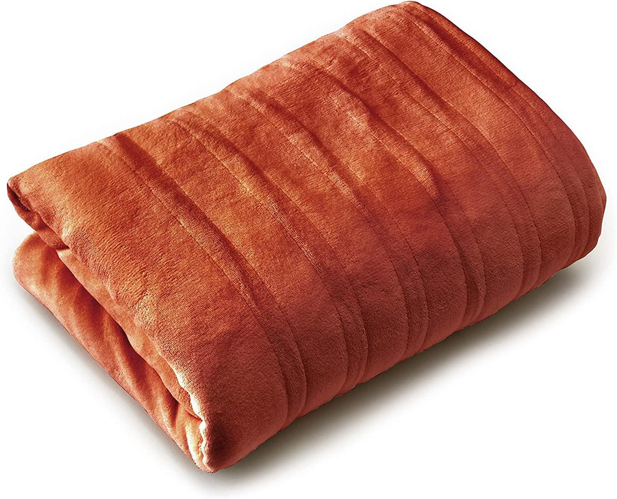 | Cabin Comfort Plush Heated Electric Warming Blanket, Queen, Clay