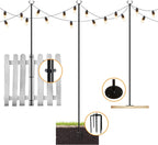 MARVOWARE 4Pcs String Light Poles for Outdoors Weather Resistant, Steel Tall,Christmas Decoration,Light Pole for House Garden Patio Wedding Cafe Party(No Light Bulb Included)