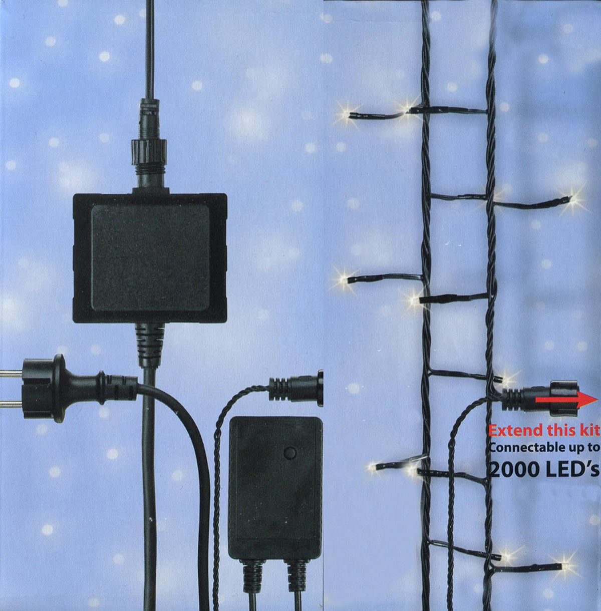 Connect 24V LED Starter Kit - Transformer Controller and 4 Sets of Christmas Lights - Warm Clear