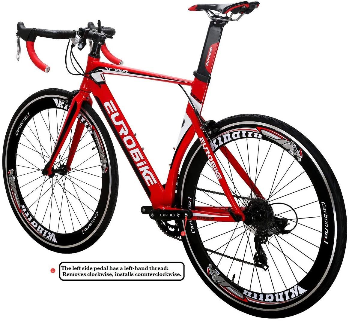 Eurobike Road Bike HYXC7000 Aluminum 54cm Frame 14 Speed Road Bicycle Red