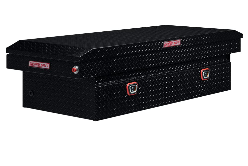 Saddle Truck Tool Box Aluminum Full Extra Wide Gloss Black