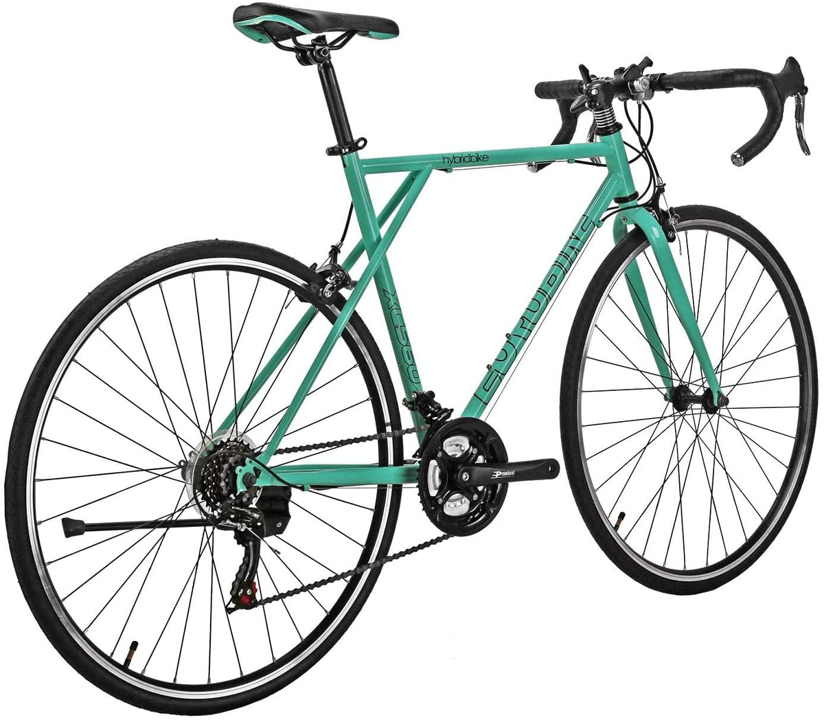 Eurobike OBK XC560 Road Bike 700C Wheels 56cm Frame for Men 21 Speed City Commuter Bicycle Complete Racing Bikes (Green)