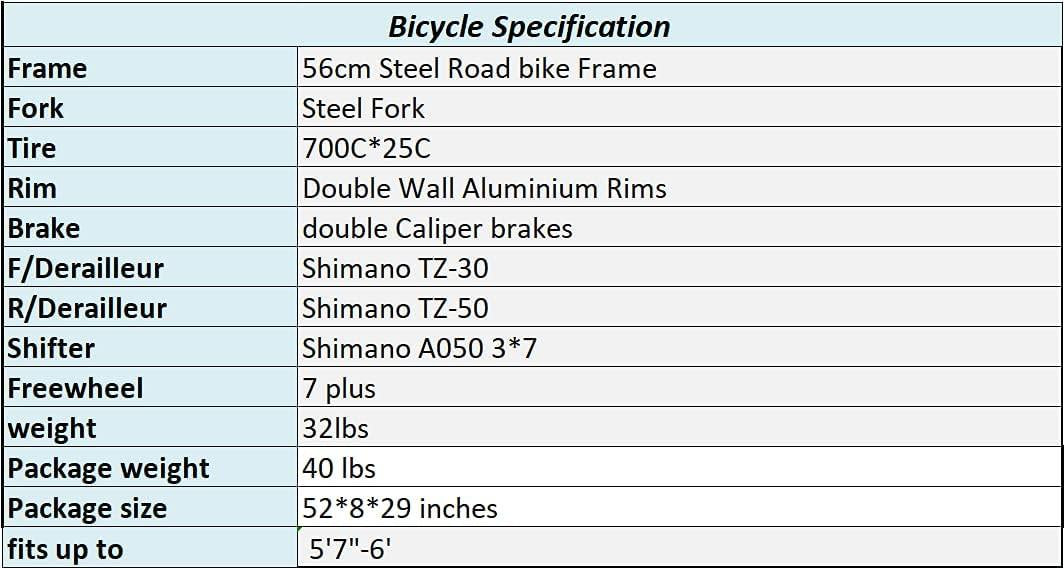 Eurobike OBK XC560 Road Bike 700C Wheels 56cm Frame for Men 21 Speed City Commuter Bicycle Complete Racing Bikes (Green)