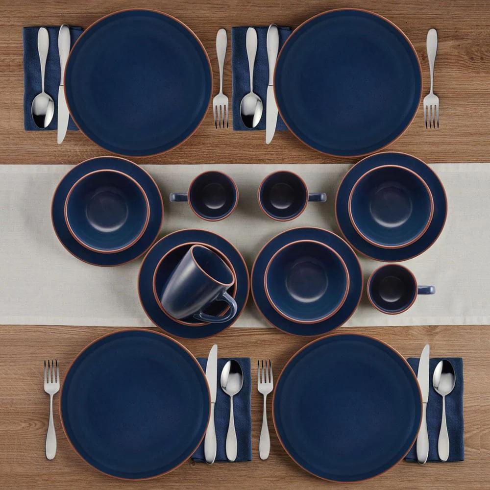 Hunter Blue 16 Piece Dinnerware Set, Service for 4