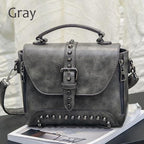 Bag - Vintage Leather Bags Rivet Handbags