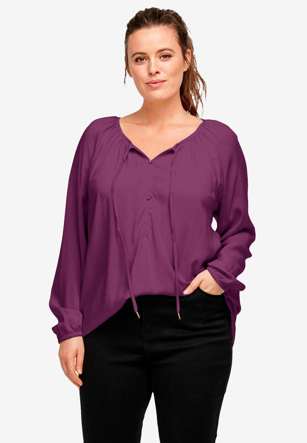 tie neck peasant tunic