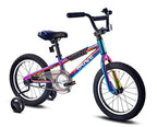 Brave 16" Freestyle BMX Galaxy Oil Slick Kids Bike for Boys and Girls. Lightweight Aluminum Frame and Fork. Tool-Less  Release Training Wheels. Easy to Ride!