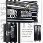 Luggage Expandable Suitcase PC+ABS 3 Piece Set with TSA Lock Spinner Carry on 20in24in28in(Black, 3 piece set)