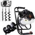 pumplus gas powered 52cc post hole digger 4“+ 6"+8" earth auger drill bits for fence and planting