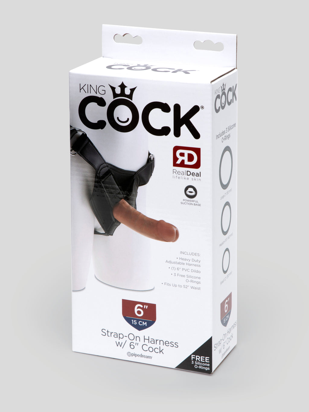 King Cock Strap-On Harness Kit with Ultra Realistic Dildo 6.5 Inch, Flesh Tan