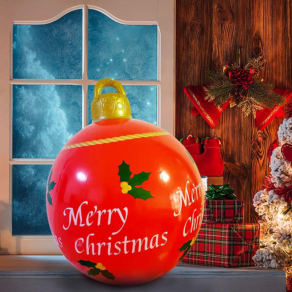 Christmas Decorations 23.6Inch Christmas Inflatable Ball/Christmas PVC Inflatable Decorated Ball Giant/Christmas Tree Decorations,Christmas Inflatables Outdoor Decorations (J#1)