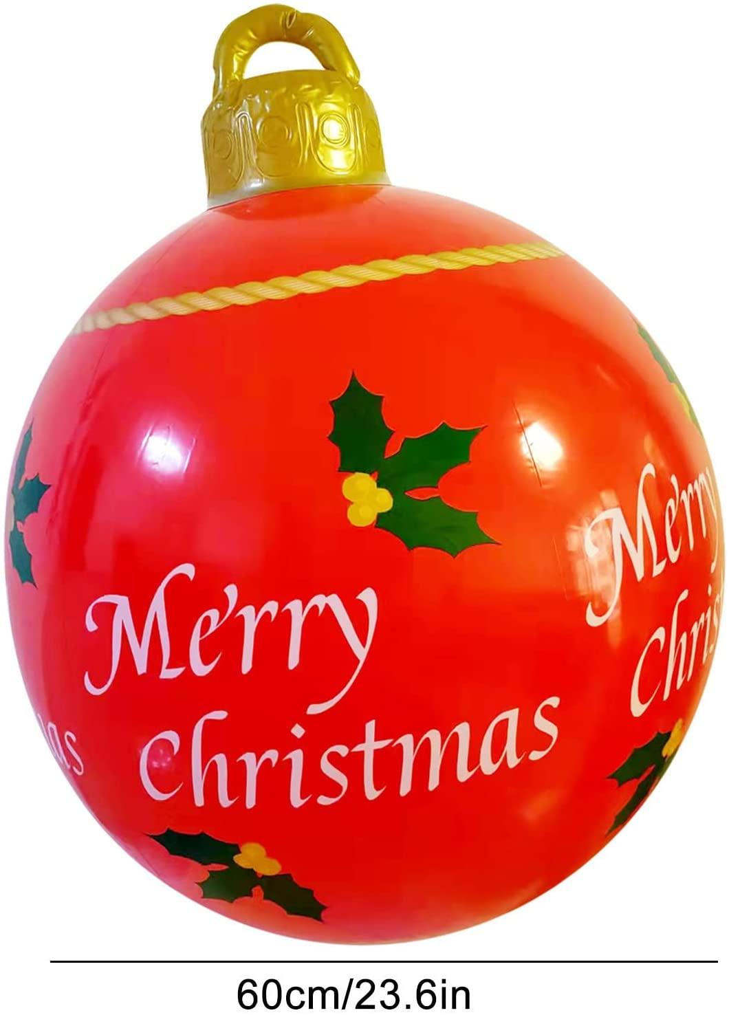 Christmas Decorations 23.6Inch Christmas Inflatable Ball/Christmas PVC Inflatable Decorated Ball Giant/Christmas Tree Decorations,Christmas Inflatables Outdoor Decorations (J#1)