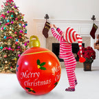 Christmas Decorations 23.6Inch Christmas Inflatable Ball/Christmas PVC Inflatable Decorated Ball Giant/Christmas Tree Decorations,Christmas Inflatables Outdoor Decorations (J#1)