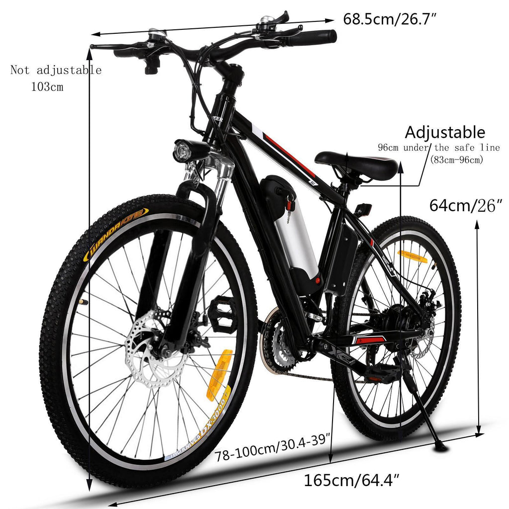 25inch 21 Speed 36V Electric Mountain Bicycle for Adults with Removable Lithium-ion Battery Integrated Mens Electric Bike, With LED Handlebar Display, LED Headlight