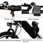 25inch 21 Speed 36V Electric Mountain Bicycle for Adults with Removable Lithium-ion Battery Integrated Mens Electric Bike, With LED Handlebar Display, LED Headlight