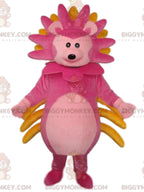 BIGGYMONKEYmascot costume of very original pink lion cub with a colorful mane