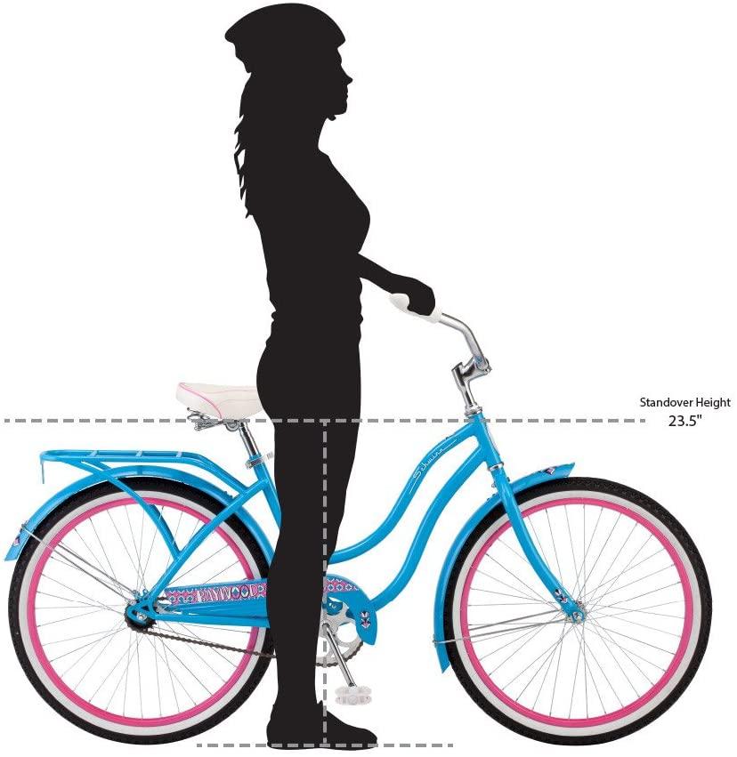 Schwinn BayCruiser Bike, Featuring Steel Step-Through Frame and Single-Speed Drivetrain with Full Wrap Fenders, 24-Inch Wheels