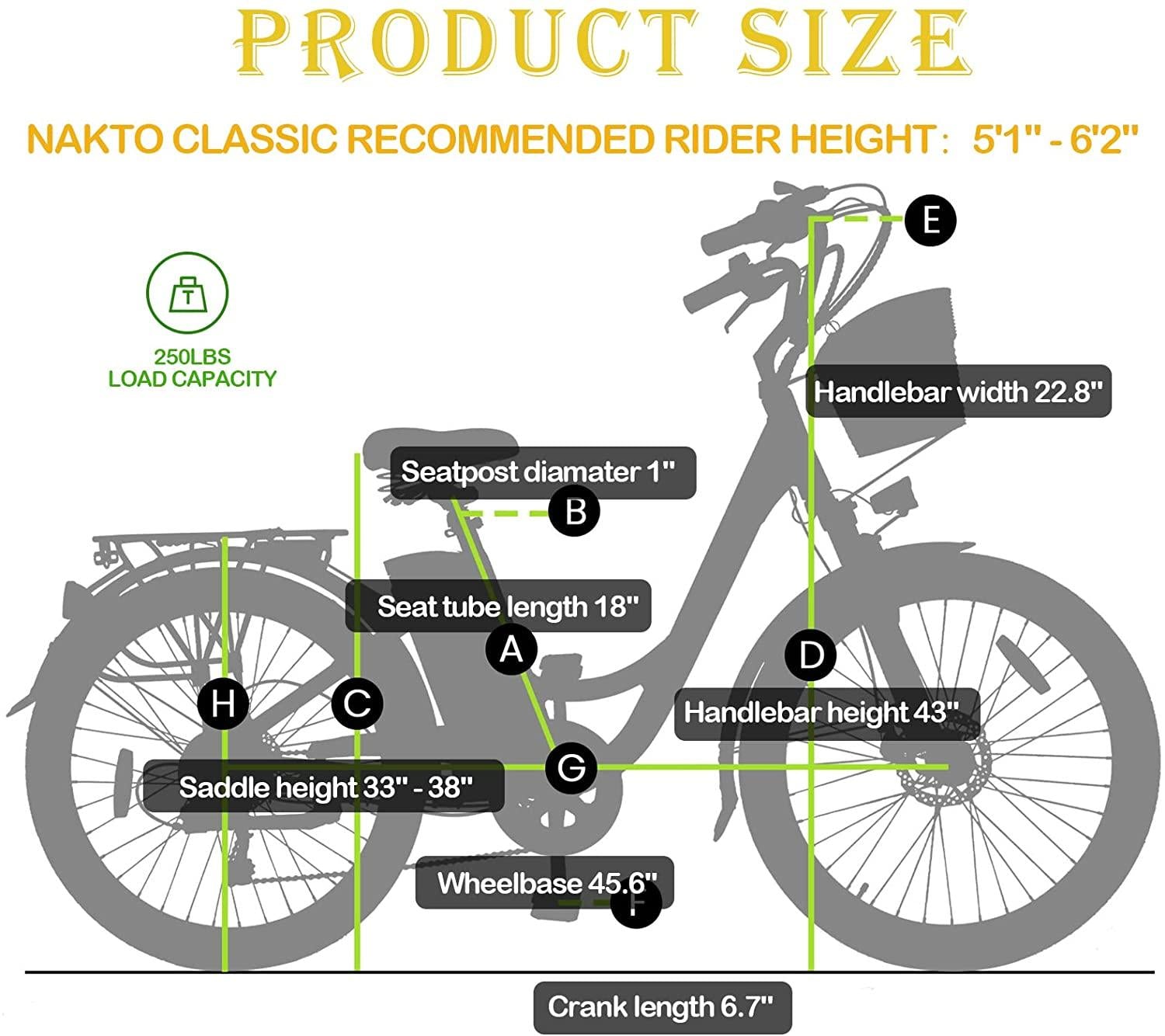 26" Classic Electric Bike for City, 350W Commuter Electric Bicycle with 36V 12.5Ah Removable Lithium-ion Battery E-Bike for Women, Men, Adult |  6-Speed Shifting