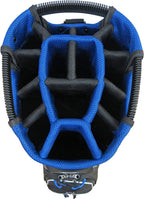 Rife Golf Premium Blue Black Gray Cart Bag Light Weight Dobby Nylon with 10 inch, 14-Way Friendly Separator Top, Front Position Putter Pit