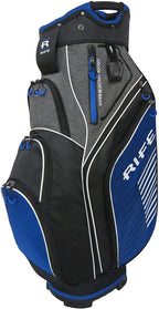 Rife Golf Premium Blue Black Gray Cart Bag Light Weight Dobby Nylon with 10 inch, 14-Way Friendly Separator Top, Front Position Putter Pit
