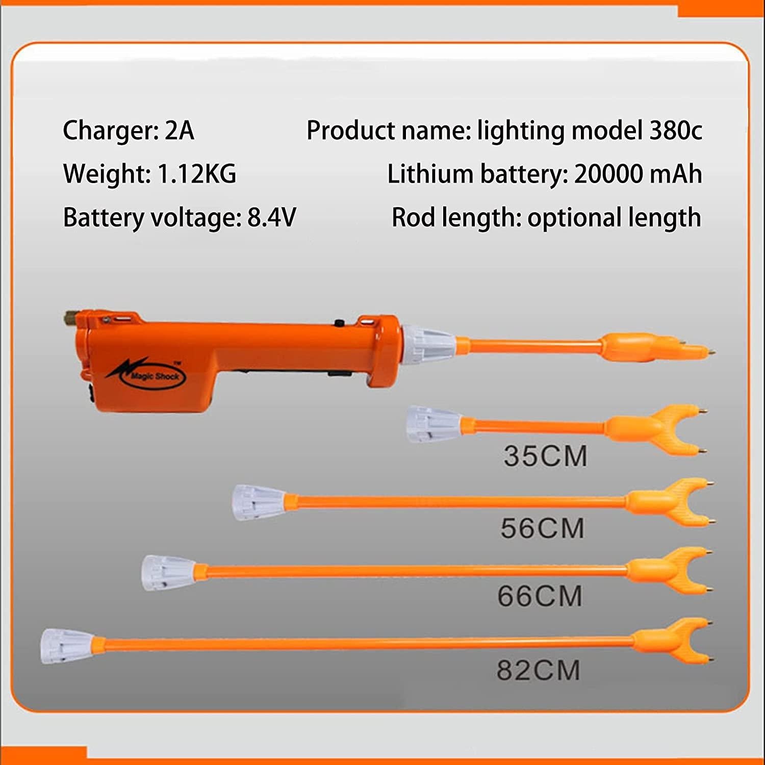 houbyu electric prod hot shock safety shocker hand wand set with rechargeable battery, rechargeable animal livestock prod for cow pig cattle goats and big dog